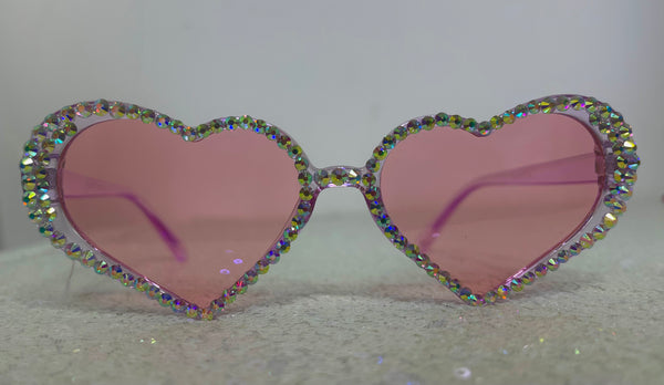 Heart rhinestone sunglasses